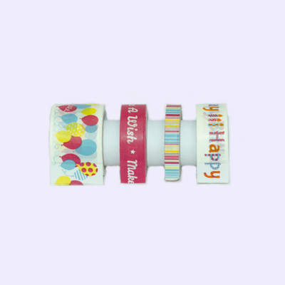 

The Craft Shop Single Sided Handheld Washi tape (Manual)(Set of 4, Multicolor)