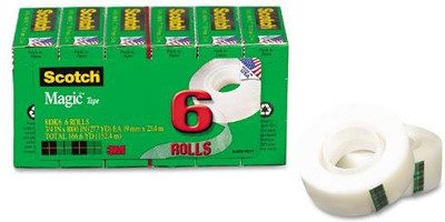 

3M Office Products Single Sided Handheld Magic Tape (Manual)(Set of 6, White)