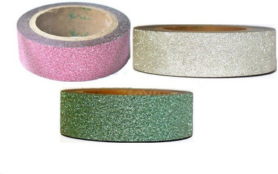 

Atanands Glitter Single Sided Handheld Cello Tapes (Manual)(Set of 3, Multicolor)