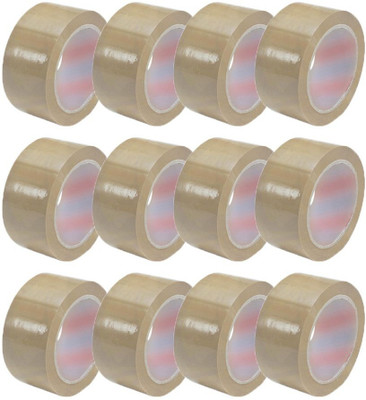

power wonder 40 microns SINGLE SIDED SELF ADHESIVE TAPES (65 METERS)(Set of 12, Brown)