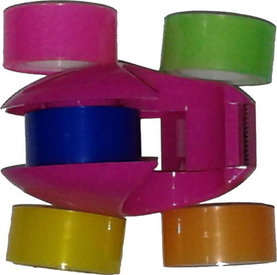 

Ruhi's Creations Craft Tape Single Sided Hand Held Cello Tape (Manual)(Set of 6, Pink, Pastel Green, Orange, Yellow, Blue)