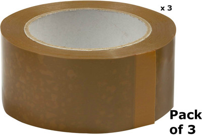 EZPACK Single Sided Packing Tape Packing Tape, Ecommerce Sellers, Brown Tape (NA)(Set of 3, Brown)