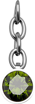 

Inox Jewelry Olive Green Cz Charm Pendant Stainless Steel Link Charm