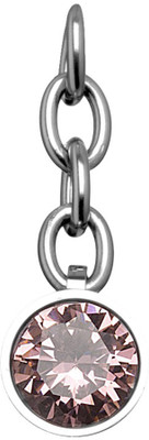 

Inox Jewelry Pink Cz Charm Pendant Stainless Steel Link Charm