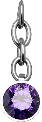

Inox Jewelry Purple Cz Charm Pendant Stainless Steel Link Charm
