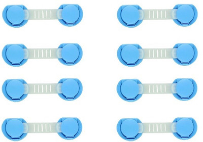 

ARRA Protection Doors Drawers Kids Infant Blue 8 Pcs Child Safety Strap Lock(Blue, White)