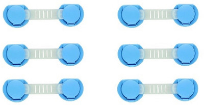 

ARRA Protection Doors Drawers Kids Infant Blue 6 Pcs Child Safety Strap Lock(Blue, White)