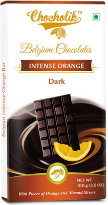 

Chocholik Dark Orange Intense Bar - Luxury Belgium Chocolate Bars(100 g)