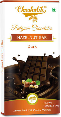 

Chocholik Dark Hazelnut Bar Luxury Belgium Chocolate Bars(100 g)