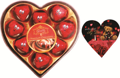 

Skylofts Romantic 9pc Heart Box with love valentines pack Chocolate Bars(Pack of 2, 160 g)