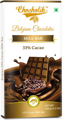 

Chocholik Milk 33% Cacao Bar - Luxury Belgium Chocolate Bars(100 g)