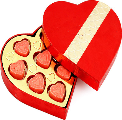 

Ghasitaram Gifts Red and Gold Strawberry Heart Chocolate Bars(Pack of 8, 100 g)