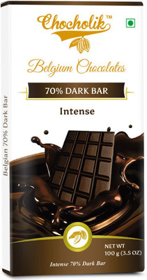 

Chocholik Dark 70% Intense Bar - Luxury Belgium Chocolate Bars(100 g)