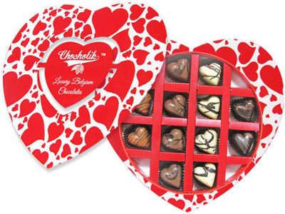 

Chocholik Stylish Heart Box Belgium Chocolate Truffles(144 g)
