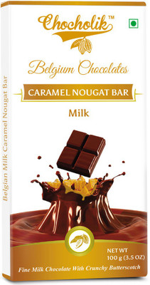 

Chocholik Milk Caramel Nougat Bar -Luxury Belgium Chocolate Bars(100 g)
