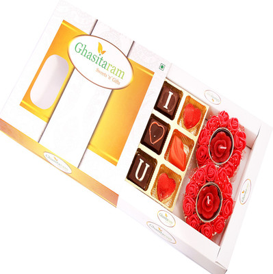 

Ghasitaram Gifts Special Valentine Chocolates with set of 2 Rose T- Lites Chocolate Bars(Pack of 6, 100 g)