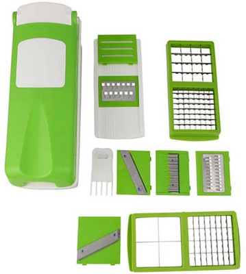 

Amici Chopper(Cutting Insert with pin grid, Cutting Base, Receptable, Cling Lid Container, Blade insert, Blade upsert, Holder), Green