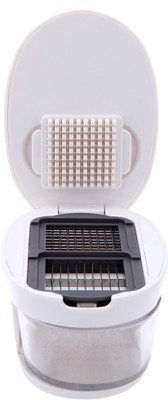 

Swarish 3 in 1 Dice,Store All-In-One Press Chopper(1 Garlic Chopper), White