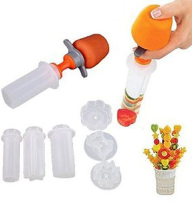 

Divinext Pop Chef Push & Create Sald Decorations Chopper(3-Piece Pop Chef Tool, Bamboo Skewers, Six Fun Shapes), Multicolor