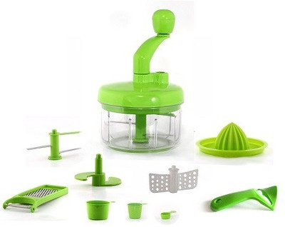 

Crystal Mini Food Processor 7 in 1 Chopper(1 Mixing Bowl, 1 Detachable lid, 1 handle, 4 Blades), Green