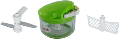 

Capital Kitchenware Chopper(1 Quick Cutter Chopper with Unbreakable Poly Carbonate Container, 1 Chopping Blade, 1 Mixture Plastic Blade), Green