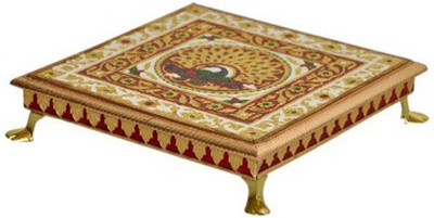

RaGa Craft Minakari - 8 Inch Wooden Pooja Chowki(Multicolor, Pack of 1)