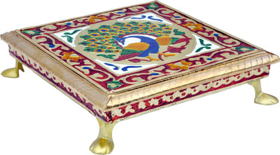 

Genius Bird Wooden Pooja Chowki(Multicolor, Pack of 1)