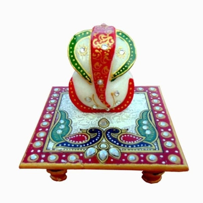 

Chitra Handicraft Ganesh Marble Pooja Chowki(Multicolor, Pack of 1)