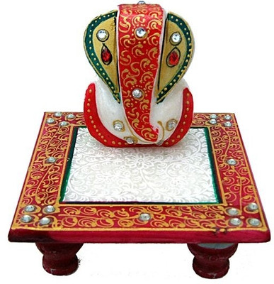

Chitra Handicraft Marble Ganesh Chowki Marble Pooja Chowki(Multicolor, Pack of 1)