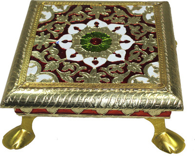 

Bhavikaa Meenakari Work Wooden All Purpose Chowki(Multicolor, Pack of 1)
