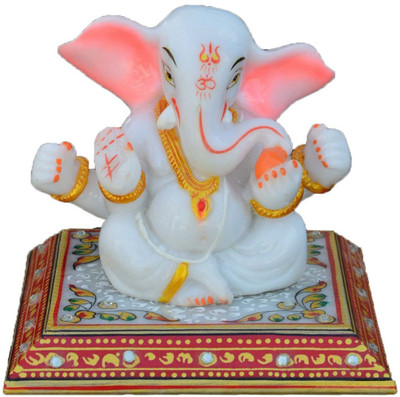 

eCraftIndia Floral Lord Ganesha Marble All Purpose Chowki(Multicolor, Pack of 1)