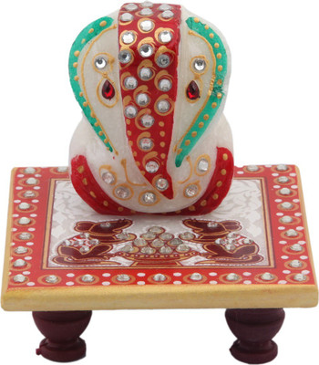 

JaipurCrafts Lord Ganesha With Mooshak Marble Pooja Chowki(Multicolor, Pack of 2)