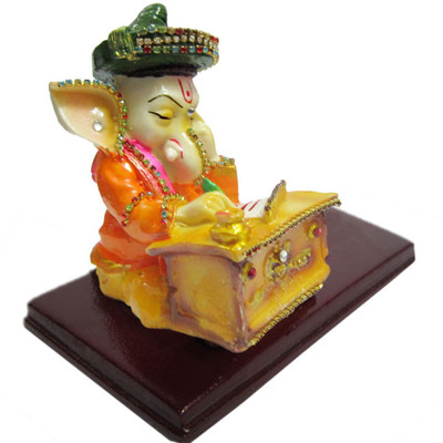 

Creativity Centre Munim Ji Bahikhata Ganesha Wooden All Purpose Chowki(Multicolor, Pack of 1)