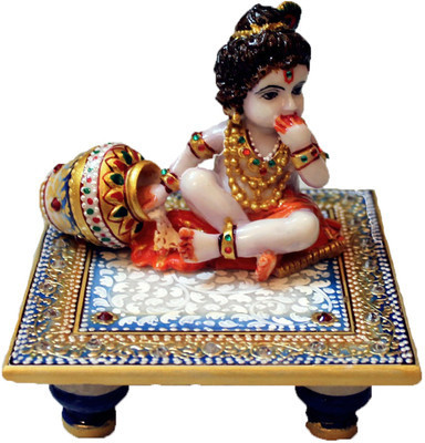 

Traditional Rajasthan LADDU GOPAL ON BLUE MARBLE POOJA CHOWKI_MPC002 Marble Pooja Chowki(Blue, Pack of 1)