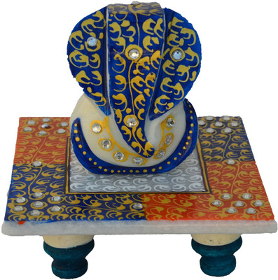 

eCraftIndia Lord Ganesha Marble All Purpose Chowki(Multicolor, Pack of 1)