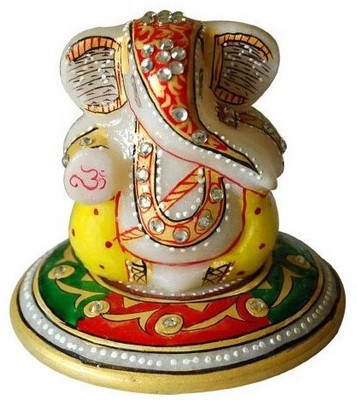 

Shreeng Round paata Ganesha Marble All Purpose Chowki(Multicolor, Pack of 1)