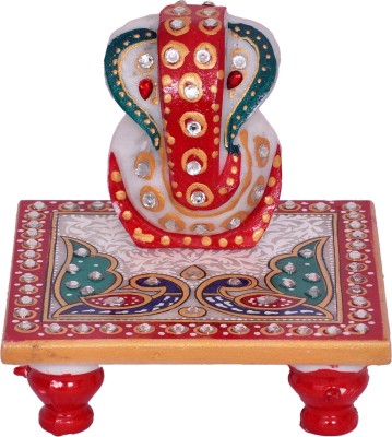 

Vaah Meenakari Ganesh Peacock Marble All Purpose Chowki(Multicolor, Pack of 2)