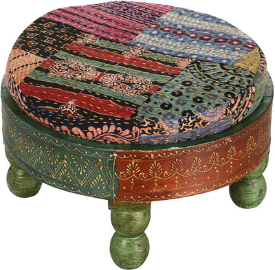 

lalji handicrafts Wooden All Purpose Chowki(Multicolor, Pack of 1)