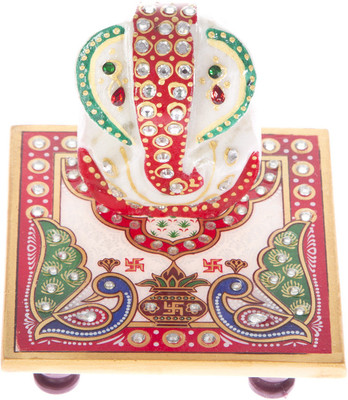 

Urban Monk Creations Peacock Marble All Purpose Chowki(Multicolor, Pack of 2)