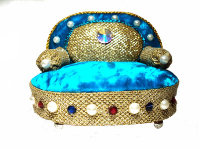 

DivineAura Rajshi Singhasan Wooden Pooja Chowki(Blue, Pack of 1)