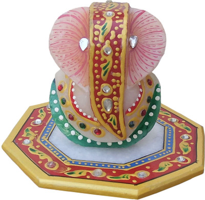 

Chitra Handicraft Round Pink Ganesh Marble All Purpose Chowki(Multicolor, Pack of 1)