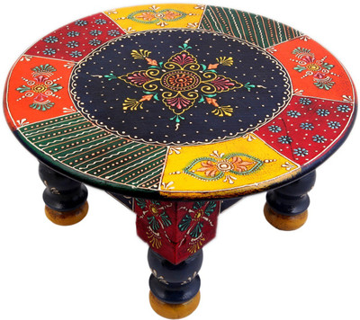 

JaipurCrafts Decorative Royal Rajasthan Wooden All Purpose Chowki(Multicolor, Pack of 1)