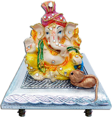 

Anant Pagri Ganesha Polyresin All Purpose Chowki(Multicolor, Pack of 1)