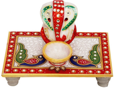 

Indikala Ganesh Ji Marble Pooja Chowki(Multicolor, Pack of 1)