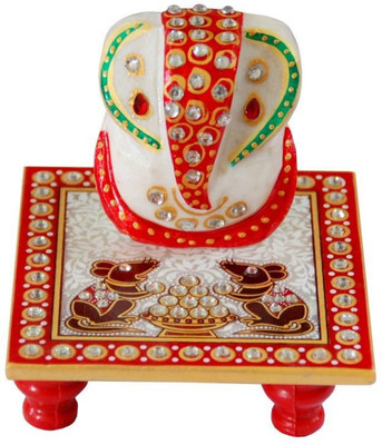 

charkhamart.com Stoneware Pooja Chowki(Multicolor)