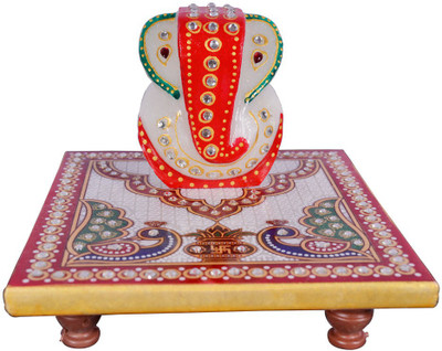 

Shilpbazaar Pleasant Marble Pooja Chowki(Multicolor, Pack of 1)