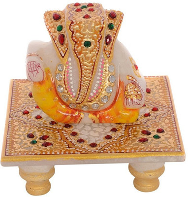 

eCraftIndia Embossed Elegant Lord Ganesha Marble All Purpose Chowki(Yellow, Gold, Pack of 1)