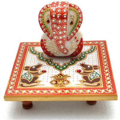 

Gaura Art & Crafts Marble All Purpose Chowki(Red, Pack of 1)