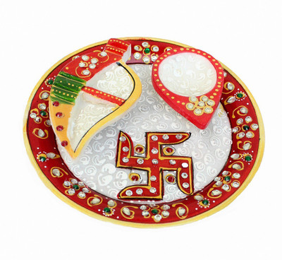 

Crafticia Marble Pooja Plate 3 Piece Set Marble All Purpose Chowki(Multicolor, Pack of 3)