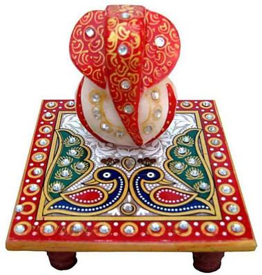 

Anshul Fashion Meenakari Peacock Ganesha Marble All Purpose Chowki(Multicolor, Pack of 2)